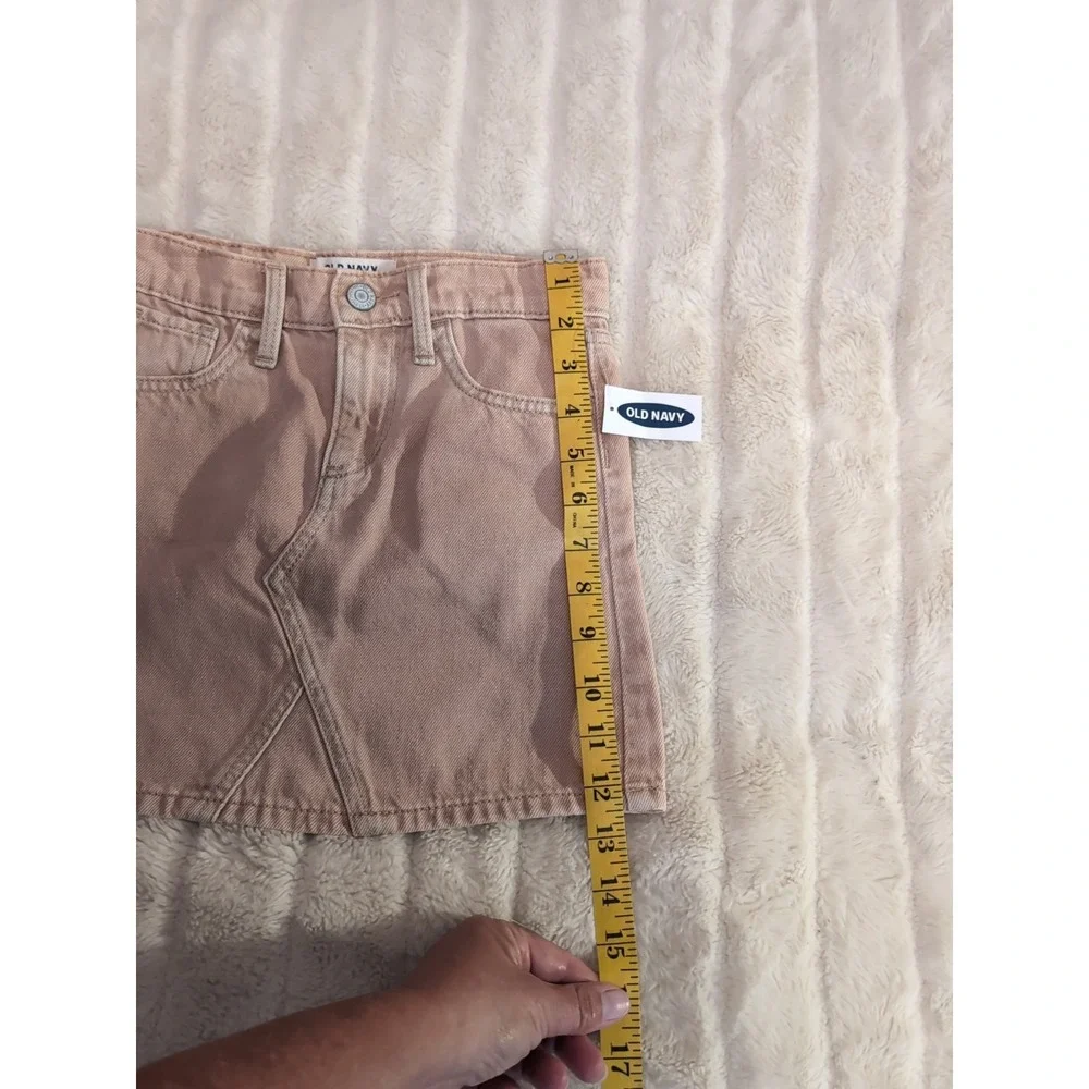 Old Navy NWT Girl's Pink Denim Cotton Mini Skirt‎ Size Small